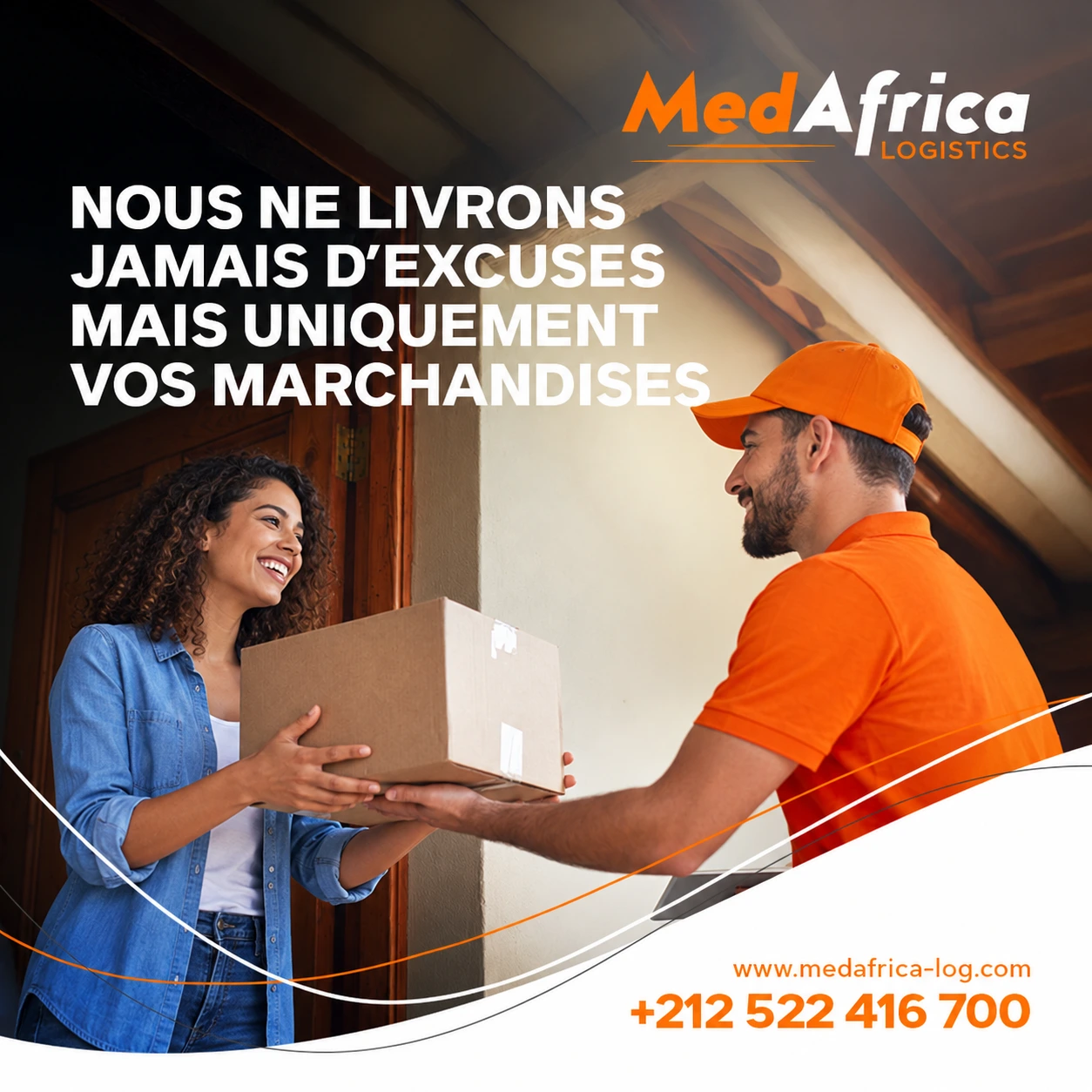 Medafrica Logistics — visual adapted with AI-generated characters